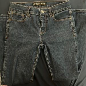 EXPRESS JEANS Dark Wash Mia Skinny Mid Rise 4s 4 Short Jeans
